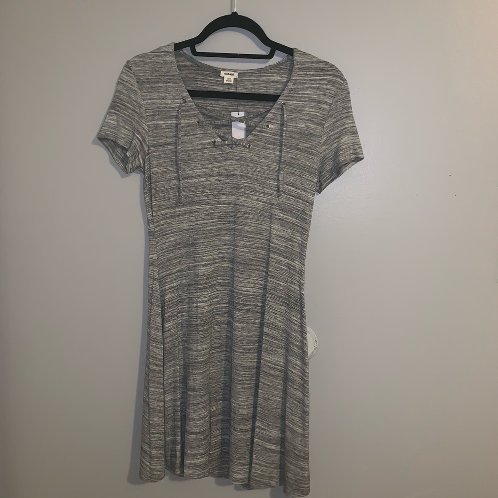 Grey tie-up dress👗